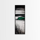 Ocean Wave, Emerald Green, Coastal Art, Framed Canvas Print, Beach House Decor, Nautical Wall Art, Surf Painting, Living Room Art