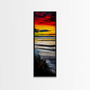 Vibrant Sunset, Coastal Scene, Ocean View, Canvas Print, Beach House Wall Art, Warm Tones, Living Room Decor, Abstract Nature Art