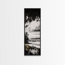 Coastal Serenity, Black White Landscape, Ocean Horizon Art, Minimalist Beach Scene, Modern Home Decor, Framed Canvas Print