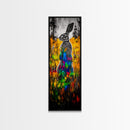 Vibrant Rabbit, Abstract Animal, Colorful Wildlife, Boho Wall Art, Canvas Print, Eclectic Decor, Living Room Art, Rustic Modern