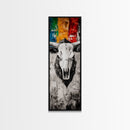 Skull, Western, Rustic, Canvas Print, Cowboy Wall Art, Southwestern Decor, Bold Statement Art, Boho Farmhouse, Eclectic Home Decor