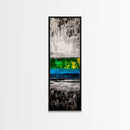 Abstract Landscape, Green and Blue, Modern Minimalist, Framed Canvas Print, Contemporary Wall Art, Office Decor, Living Room Artwork
