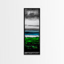 Emerald Waters, Coastal Horizon, Abstract Ocean, Deep Sea Art, Framed Canvas Print, Beach House Decor, Nautical Home Wall Art
