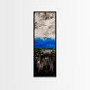 Mountain Horizon, Moody Landscape, Blue Sky Art, Framed Canvas Print, Abstract Nature, Minimalist Decor, Modern Wall Art, Office Decor