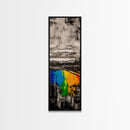 Rainbow Reflection, Colorful Landscape, Abstract Painting, Framed Canvas Print, Modern Wall Art, Office Decor, Unique Gift