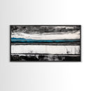 Moody Seascape, Minimalist Painting, Black and White Ocean, Framed Canvas Print, Contemporary Wall Art, Modern Coastal Home Decor