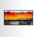 Fiery Sunset, Dramatic Sky, Abstract Landscape, Canvas Print, Modern Art, Bold Wall Decor, Warm Colors, Living Room Accent
