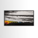 Moody Seascape, Coastal Waves, Black and White Art, Canvas Print, Beach House Decor, Modern Minimalist Wall Art, Office Wall Decor