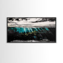 Underwater View, Ocean Depths, Abstract Seascape, Coastal Home Decor, Blue Water Art, Framed Canvas Print, Living Room Wall Art, Unique Art
