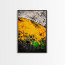 Golden Hills, Abstract Landscape, Earthy Tones, Autumn Wall Art, Warm Color Palette, Nature Inspired, Living Room Art, Framed Canvas Print