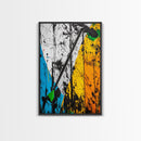 Abstract Dart, Modern Wall Art, Graffiti Style, Bold Colors, Urban Art Decor, Unique Home Aesthetic, Framed Canvas Print