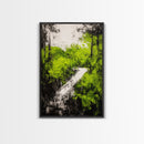 Greenery Path, Enchanted Forest, Nature Trail, Framed Canvas Print, Boho Wall Art, Botanical Home Decor, Living Room Artwork, Cozy Aesthetic