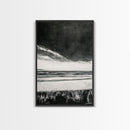 Dark Sky, Ocean Storm, Dramatic Seascape, Canvas Print, Moody Wall Art, Modern Coastal Decor, Nautical Painting, Living Room Art