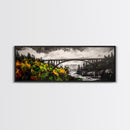 Forest Bridge, Scenic Landscape, River Valley, Canvas Print, Rustic Wall Art, Cabin Decor, Nature Inspired, Living Room Art, Moody Aesthetic