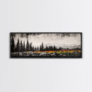 Mountain Landscape, Black and White Wall Art, Modern Nature Print, Rustic Living Room Decor, Autumn Canvas Print, Large Wall Art