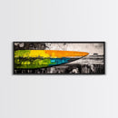 Abstract Surfboard, Bold Colors, Beach House Art, Framed Canvas Print, Tropical Wall Art, Coastal Decor, Boho Vibes, Surfing Gift