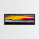Ocean Wave, Sunset Beach Art, Vibrant Seascape, Coastal Decor, Surfer Gift, Blue and Yellow, Modern Wall Art, Canvas Print