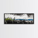 Dark Seascape, Moody Ocean, Coastal Wall Art, Framed Canvas Print, Nautical Decor, Modern Black and White, Ocean Horizon, Stormy Sky