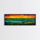 Vibrant, Ocean Sunset, Abstract, Beach, Canvas Print, Colorful Wall Art, Living Room Decor, Coastal Landscape, Modern Art, Large Wall Art