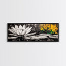 Lotus Flower, Zen Wall Art, Minimalist Decor, Canvas Print, Black and White Botanical Art, Spa Room Decor, Meditation Space, Modern Artwork