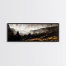Misty Valley, Rustic Mountain, Moody Landscape, Nature Wall Art, Framed Canvas Print, Cabin Decor, Boho Art, Adventure Inspired Decor