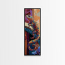Gecko Art, Colorful Lizard, Desert Wall, Framed Canvas Print, vibrant reptile painting, boho wildlife wall decor, eclectic living room accent
