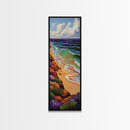 Coastal Waves, Beach Shoreline, Ocean Nature Art, Bright Summer Seascape, Nautical Bathroom Decor, Canvas Print