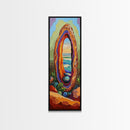Ocean Portal, Geode Shell, Dreamy, Surreal Beach Art, Framed Canvas Print, Boho Bedroom Decor, Psychedelic Coastal Wall Art