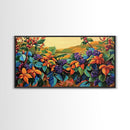 Grapes Harvest, Vineyard, Autumn, Framed Canvas Print vibrant fall kitchen wall art, farmhouse harvest decor, vineyard fruit painting