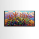 Wheat Grasses, Coastal, Sunrise, Canvas Print rustic boho kitchen wall art, country field beach decor, nature inspired autumn artwork