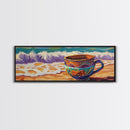 Beach Mug, Coastal Cup, Ocean Waves, Canvas Print, Beach Kitchen Art, Tropical Vibe, Boho Beach House, Nautical Wall Decor