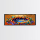 Autumn Oasis, Colorful Pond, Nature Fantasy, Framed Canvas Print, Fall Wall Art, Botanical Bedroom Decor, Vibrant Landscape Painting