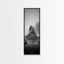 Foggy Island Trees, Pacific Northwest Nature, Moody Wall Art, Framed Canvas Print, Rustic Cabin Decor, Minimalist Forest Print