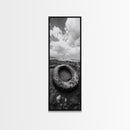 Tidepool Relic, Seaside Ruins, Moody Beach Scene, Framed Canvas Print, Coastal Bathroom Art, Ocean Inspired Decor, Surreal Photography