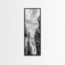 Rocky Sea Gap, Moody Ocean Art, Monochrome Seascape, Minimalist Wall Decor, Canvas Print, Coastal Living Room Wall Art, Living Room Art