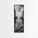Rocky Ocean Cove, Peaceful Coastal Passage, Zen Nature Art, Framed Canvas Print, Bathroom Print, Coastal Entryway Wall Art, Beach House Decor