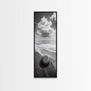 Beach Stone, Ocean Foam, Rolling Waves, Canvas Print, Nature Inspired Art, Coastal Decor, Serene Living Room Wall Art, Tranquil Design