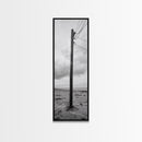 Utility Pole, Coastal Wires, Industrial Sky, Power Lines, Framed Canvas Print, Minimalist Photography, Loft Wall Art, Urban Decor