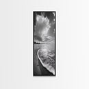 Morning Beach, Shoreline Foam, Coastal Tranquility, Sunrise Horizon, Canvas Print, Beach Wall Art, Bathroom Decor, Seaside Vibes