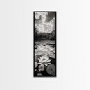 Water Lily Pond, Serene Botanical Art, Peaceful Garden Wall Decor, Zen Nature Print, Spa or Bedroom Accent, Framed Canvas Print
