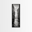 Canyon River, Desert Passage, Rugged Cliffs, Adventure Scene, Framed Canvas Print, Western Wall Art, Office Art, Den Nature Decor