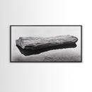 Driftwood, Calm Water, Nature Stillness, Natural Element Art, Framed Canvas Print, Zen Bathroom Wall Art, Minimalist Decor