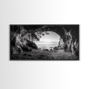Ocean Cave Opening, Rugged Shoreline Exit, Dramatic Coastal Rock, Canvas Print, Entryway Wall Art, Moody Nautical Decor, Farmhouse Entryway