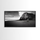 Coastal Rock Cliff, Dramatic Shore Scene, Sunset Beach Landscape, Nature Power Mood, Canvas Print, Office Wall Art, Modern Rustic Decor