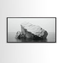 Iceberg Art, Arctic Calm, Winter Minimalism, Ocean Glacier Scene, Framed Canvas Print, Modern Wall Art, Minimalist Bedroom Decor