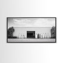 Surfboards, Beach Garage, Modern Coastal, Ocean Style, Framed Canvas Print, surf shack decor, teen room wall art, minimalist beach art