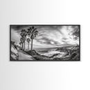 Palm Coast, Coastal Path, Ocean View, Scenic Walk, Canvas Print, California Beach Art, Entryway Decor, Tropical Landscape, Office Decor