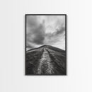 Winding Path, Hilltop View, Cloudy Horizon, Minimalist Landscape, Canvas Print, Bedroom Wall Art, Serene Decor, Fall Art Piece