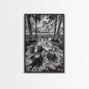 Swamp Scene, Cypress Trees, Reflection Water, Southern Nature, Canvas Print, Cabin Wall Art, Moody Landscape, Autumn Rustic Decor