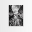 Ocean Ravine, Rugged Coastline, Pacific Wilderness, Stormy Seascape, Framed Canvas Print, Adventure Wall Art, Nature Home Decor